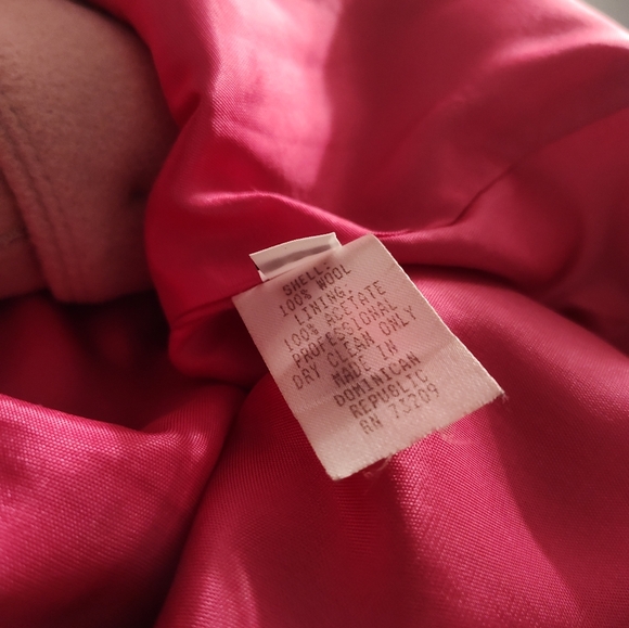 💖 Vintage 90's Marvin Richards 100% Wool Button Front Pea Coat, Baby Pink, Med - Picture 13 of 14